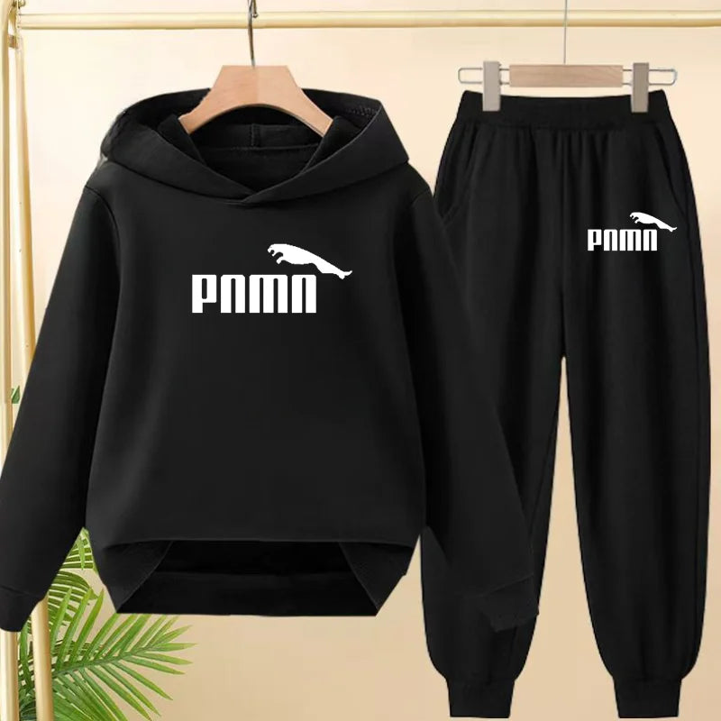 Kids' Letter Printed Hoodie Pants Two-Piece Set