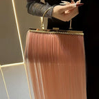 Women's Pleated Shell Pattern Clutch Shoulder Handbag