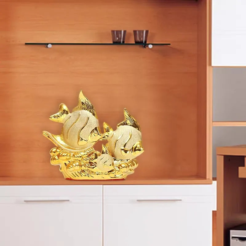 Goldfish Ceramic Ornament and Porcelain Desktop Figurine