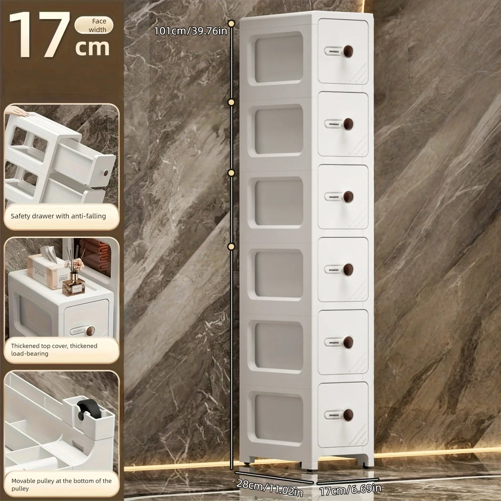 6.7 Inch Ultra Narrow Slit Storage Cabinet with Drawers