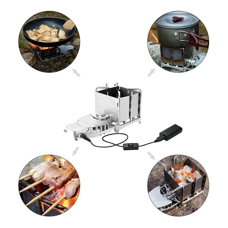 6000W Folding Wood Burning Stove with Electronic Blower