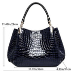 Women's Crocodile Pattern Shoulder Tote Bag