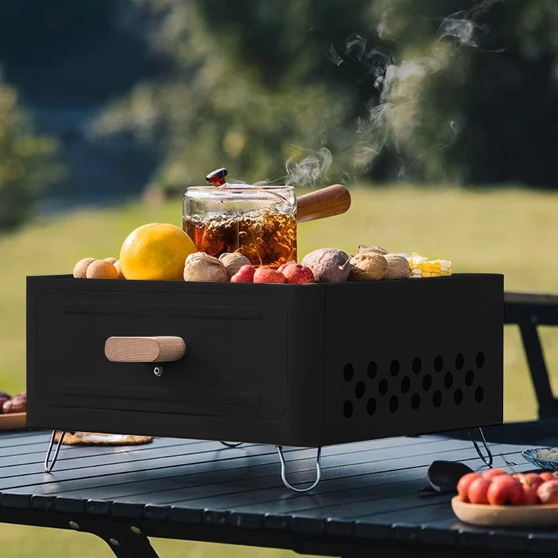 Portable Charcoal Barbecue Grill and Outdoor Camping Stove