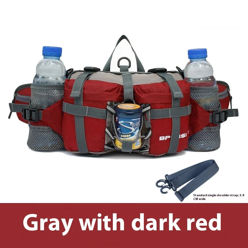 Waterproof Hiking Waist Bag with Reflective Strip and 1.3-Gallon Capacity