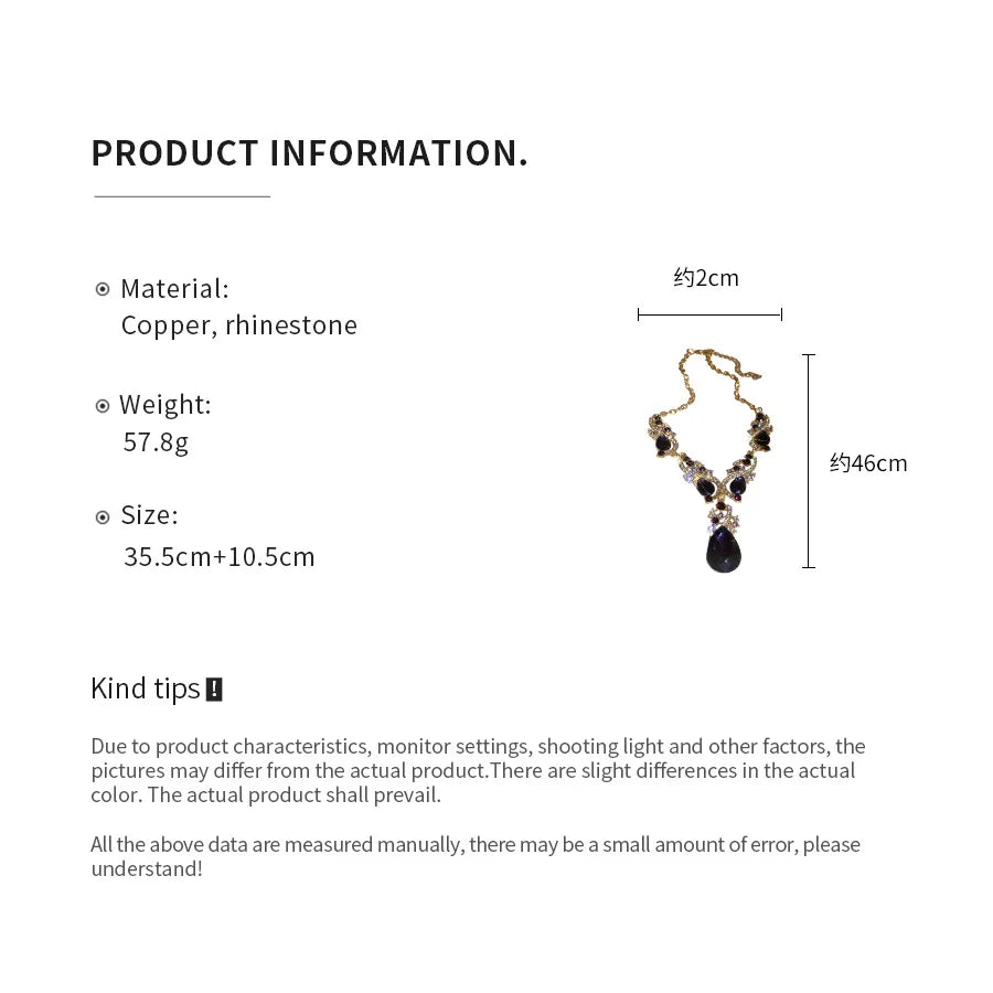 Women's Fashion Elegant Inlaid Rhinestone Water Drop Jewelry Set