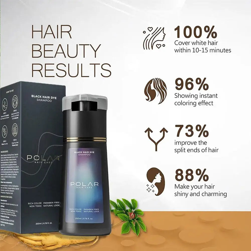 Unisex Natural Semi-Permanent Gray Hair Dye Shampoo 6.8 fl oz