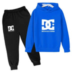 Kids' Casual Simple Print Hoodie Pants Two-Piece Set