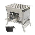 Portable Folding Camping BBQ Grill Stove with Wood Burner