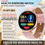 Women's 1.32 Inch AMOLED Screen Luxury Diamond Smartwatch