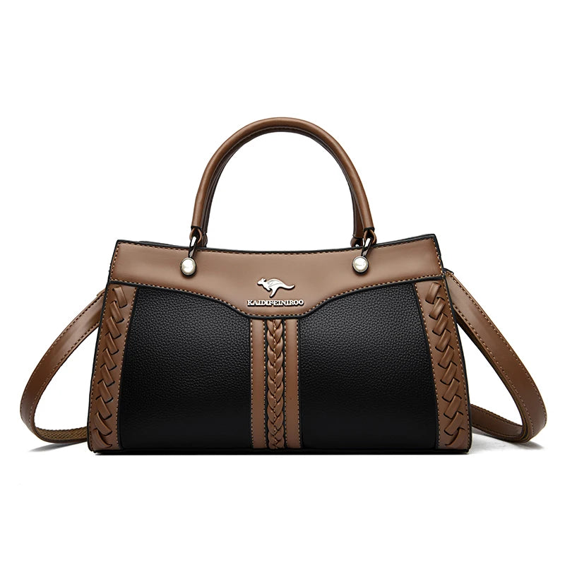 Women's Multi Layered Soft Leather Shoulder Crossbody Bag