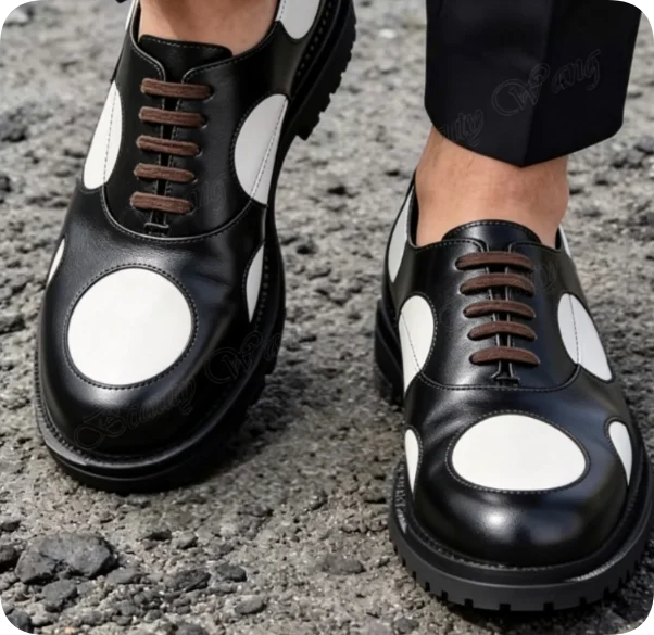 Men's Lace-Up Round Toe High Heel Boots