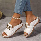Women's Casual Thick Bottom Sandals with Metal Buckle
