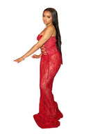 Women's Sexy Mesh Patchwork Strapless Ruched Maxi Dress