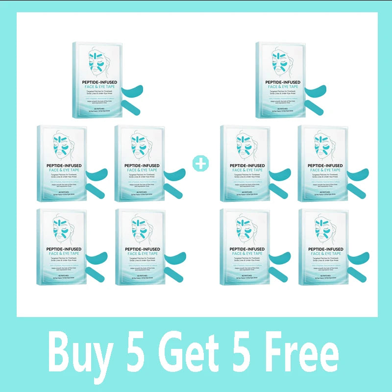 Unisex Peptide-Infused Face & Eye Wrinkle Smoothing Tape Patches