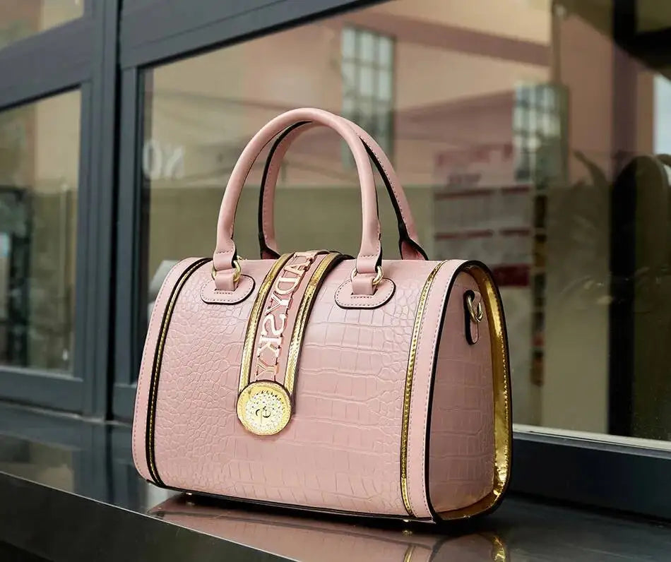 Women's Microfiber Synthetic Leather Boston Handbag