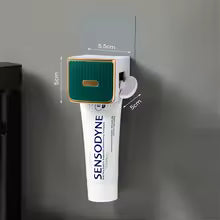 Wall Mount Automatic Toothpaste Dispenser with Magnetic Toothbrush Holder