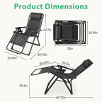Zero Gravity Camping Lounge Chair and Folding Patio Recliner