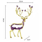 Golden Deer Crystal Figurine and Amethyst Statue