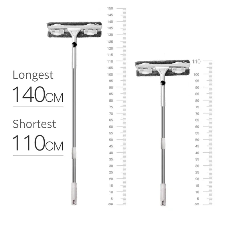 Telescopic Window Cleaner Mop with Extendable Aluminum Rod