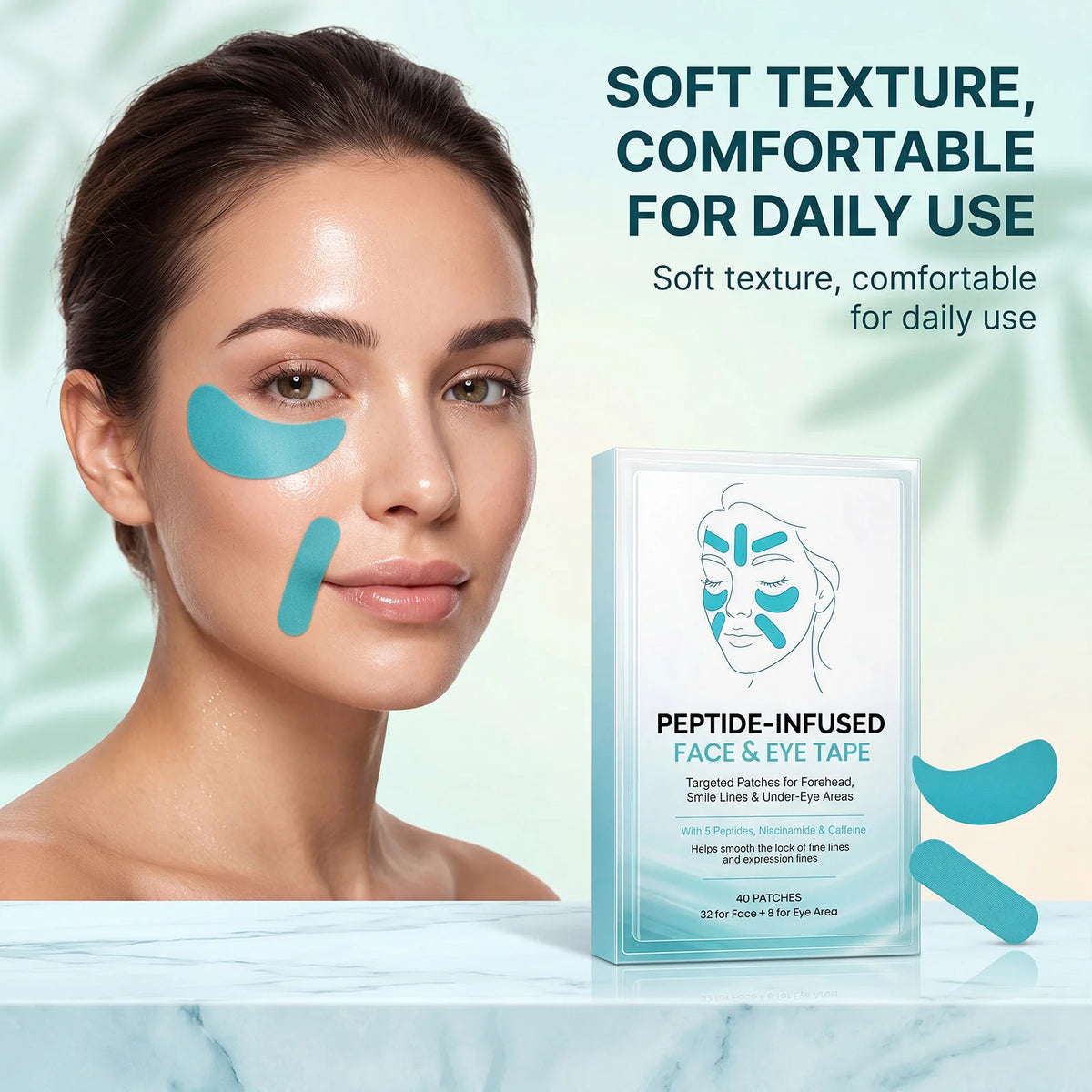 Unisex Peptide-Infused Face & Eye Wrinkle Smoothing Tape Patches