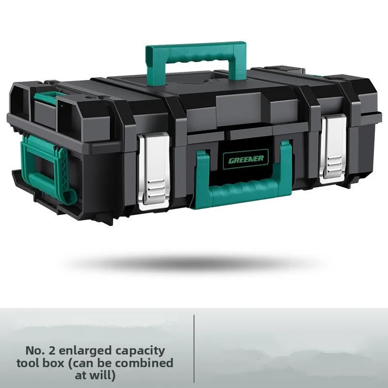 Rolling Toolbox with Pull Rod and Stacking Storage Box