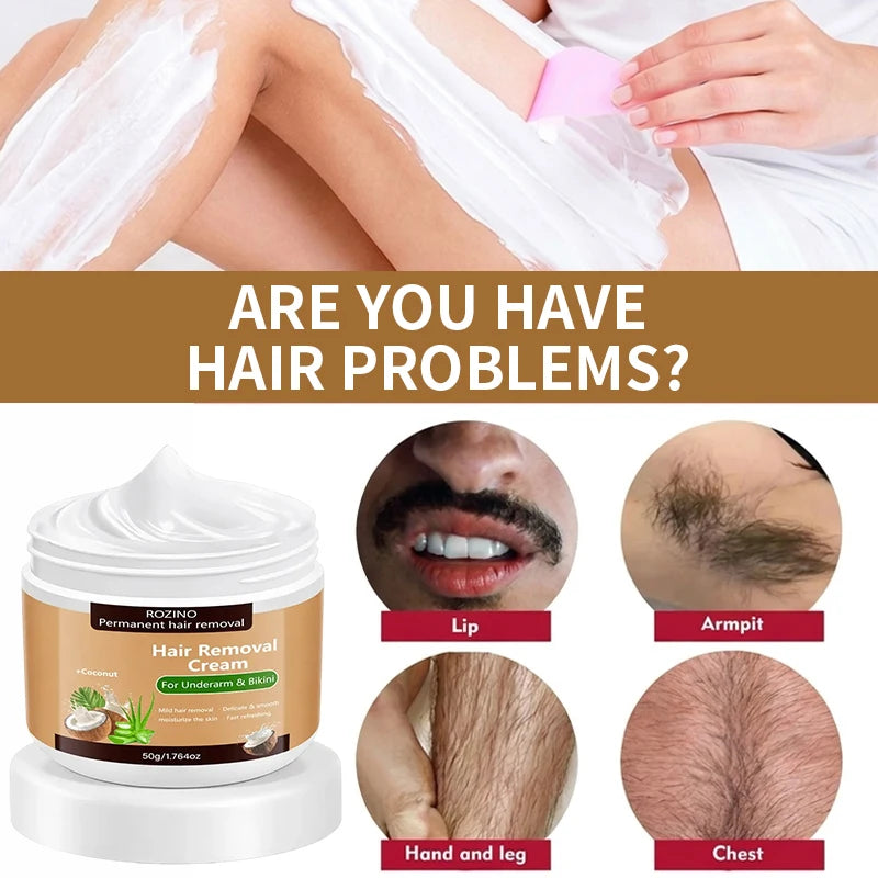 Unisex Coconut Aloe Vera Smooth Hair Removal Cream 1.8 oz