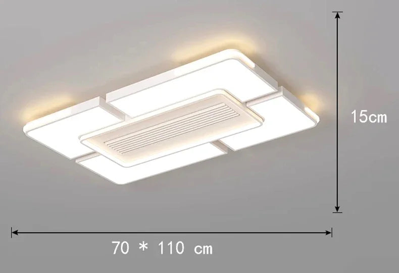 Modern Minimalist LED Ceiling Fan Light with Remote Control