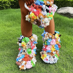 Plush Teddy Bear Snow Boots Unisex Ankle Length