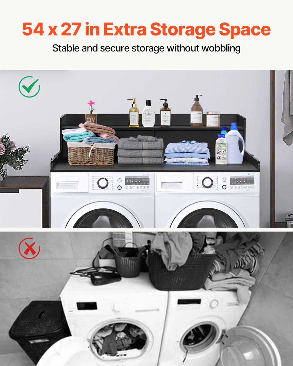 Multi-Tier Laundry Washer and Dryer Storage Rack Organizer