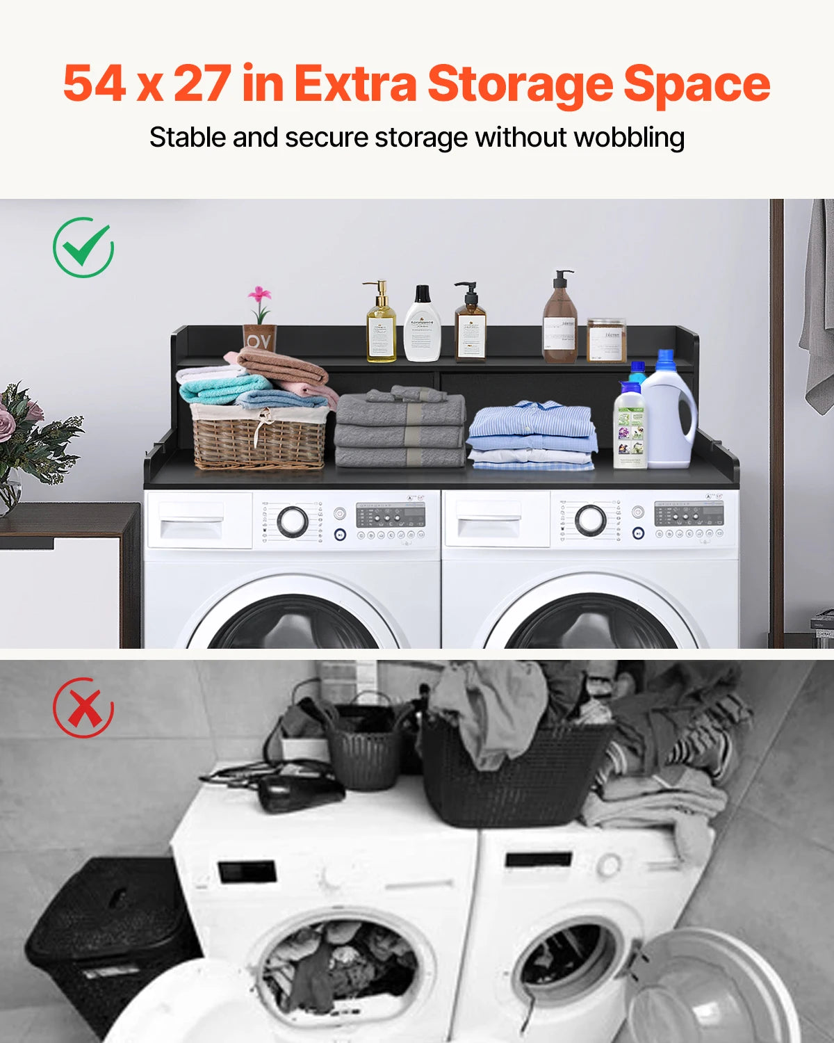 Multi-Tier Laundry Washer and Dryer Storage Rack Organizer