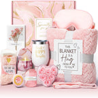 Happy Birthday Gift Basket for Women with Blanket Tumbler and Spa Set