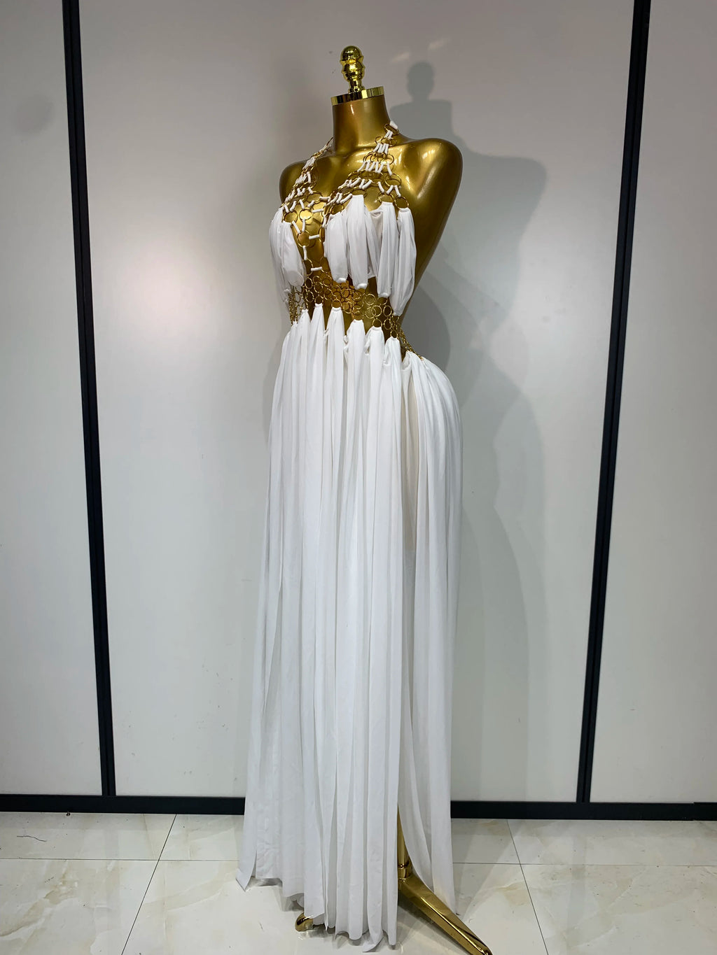 Women's Sexy Hollow Out Backless Halter Maxi Dress