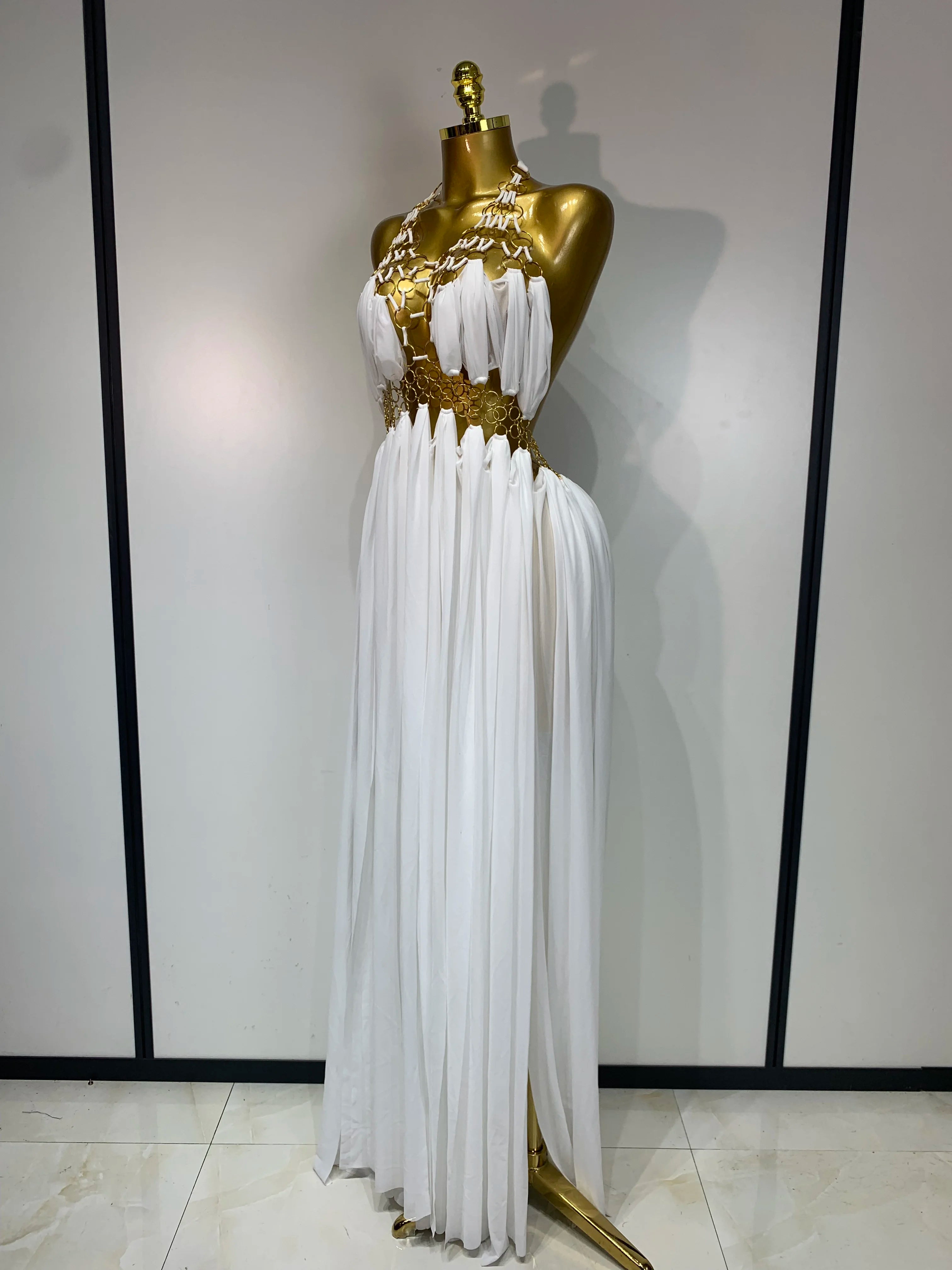 Women's Sexy Hollow Out Backless Halter Maxi Dress