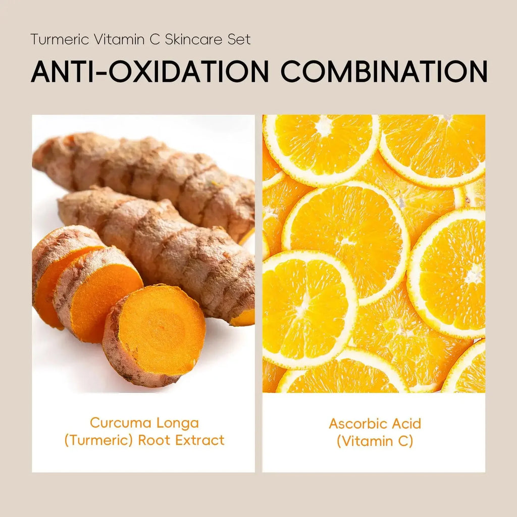 Vitamin C Turmeric Skincare Set 5-Piece Facial Routine Kit
