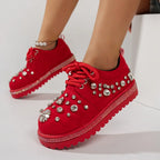 Women's Crystal Decoration Non-Slip Platform Casual Shoes