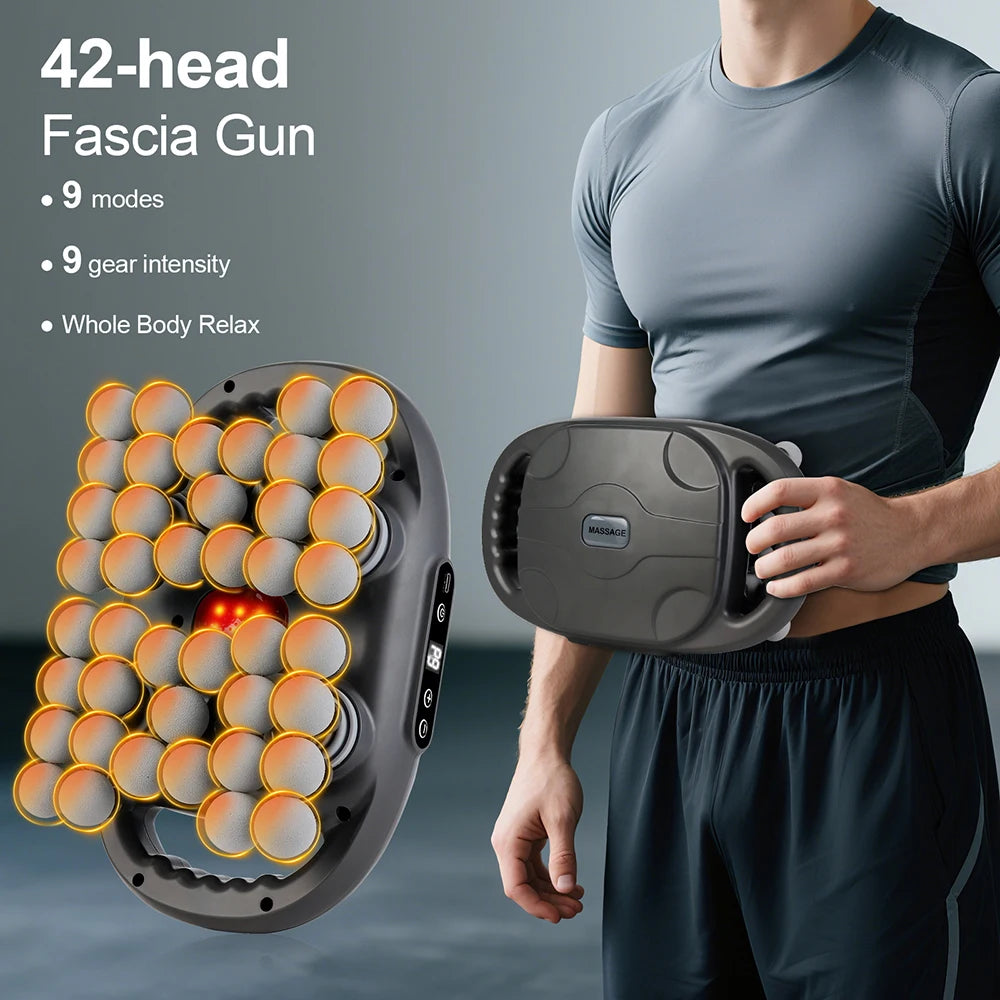42-Head Cordless Percussion Muscle Massage Gun 1.65in Stroke