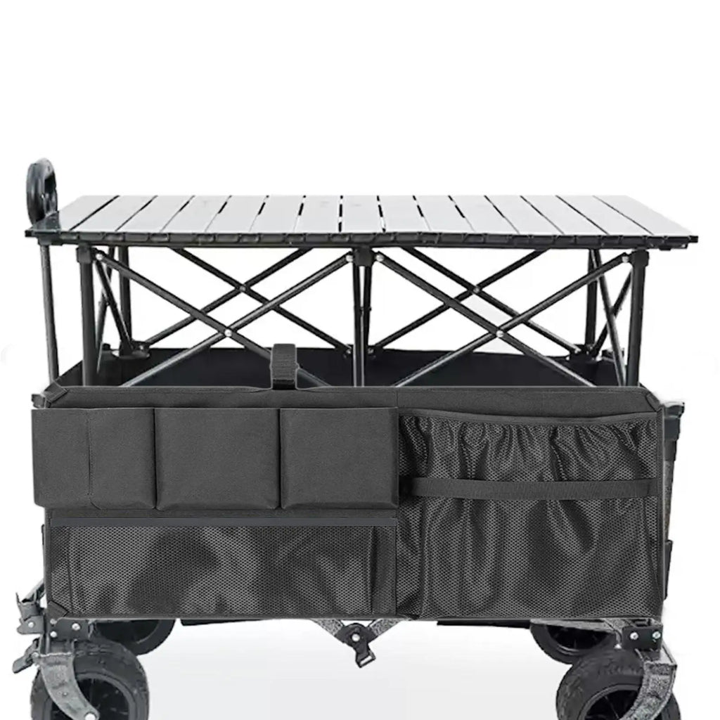 Foldable Wagon Side Storage Bag with Multi-Pocket Mesh Organizer