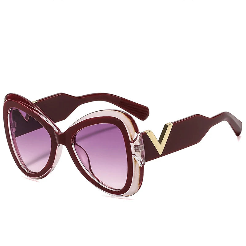 Women's Trendy Cat Eye Butterfly Oversized Sunglasses