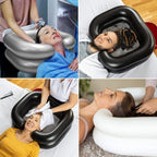 Inflatable Hair Wash Basin with Pillow for Bedridden Home Care