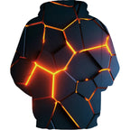 Unisex Colorful Flame 3D Print Pullover Hoodie Sweatshirt