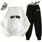 Women's Printed Hoodie Sweatshirt Jogger Pants Set
