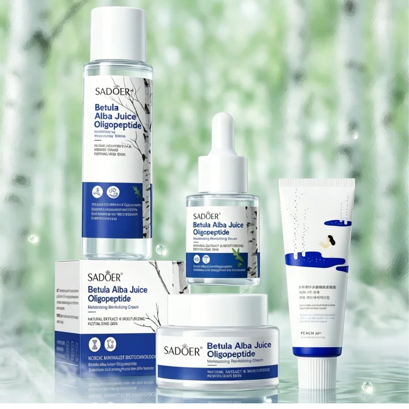 Korean Birch Sap Moisturizing Skincare Toner Essence Cream Set