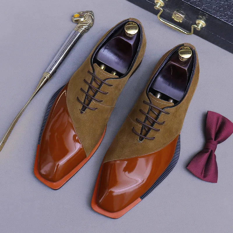 Men's Suede Genuine Leather Sewing Casual Oxford Shoes