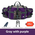Waterproof Hiking Waist Bag with Reflective Strip and 1.3-Gallon Capacity