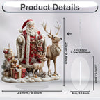 Bohemian Christmas Flat Acrylic Plaque and Desktop Tabletop Ornament