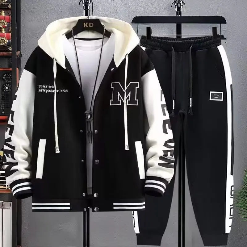 Men's Casual Hooded Sweatshirt and Jogger Pants Tracksuit Set