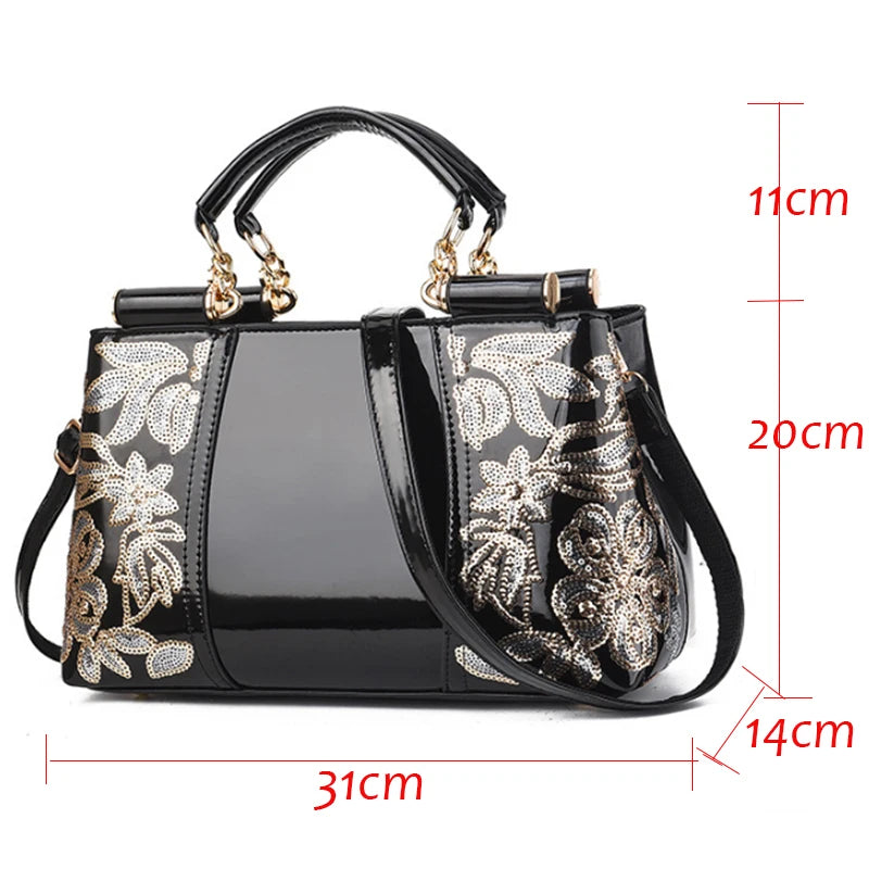 Women's Shiny Patent Leather Shoulder Messenger Bag