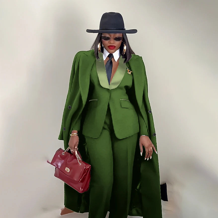 Men's Tailored Three-Piece Blazer Vest and Pants Suit