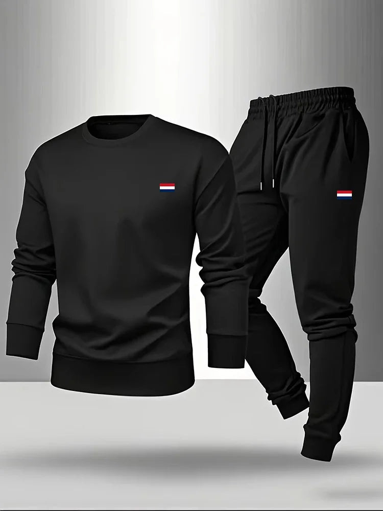 Men's Casual Long Sleeve Sweatshirt and Jogger Pants Set
