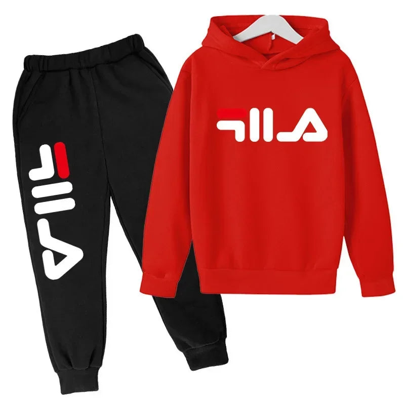 Kids' Casual Sports Hoodie Pants Two-Piece Set